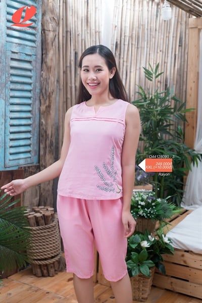 Q44128090 - Bộ lửng Rayon màu thêu bông lúa