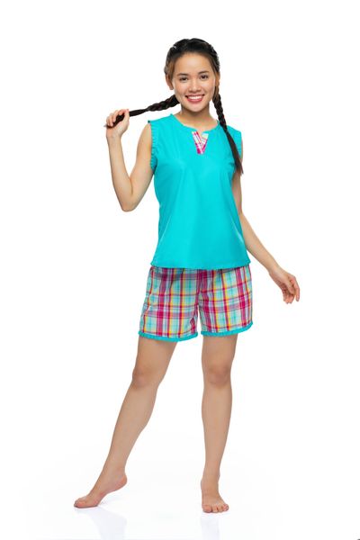 Q43312203 - Bộ ngắn mặc nhà Kate cổ V ,tay ngắn nhún bèo