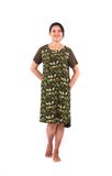 A47112001 - Đầm mặc nhà, váy ngủ nữ form rộng , chất Rayon mát mềm, họa tiết hoa, tay ngắn 