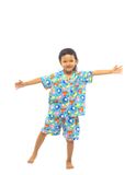  Q23112401-bộ ngắn rayon bé gái cổ tim, họa tiết động vật 