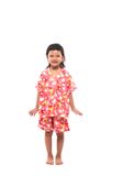  Q23112401-bộ ngắn rayon bé gái cổ tim, họa tiết động vật 