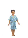  Q23112401-bộ ngắn rayon bé gái cổ tim, họa tiết động vật 