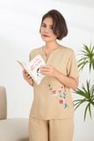  Bộ Dài in hoa Quế Lâm quần dài, tay ngắn chất vải rayon mềm mại, thoáng mát - A451242401 