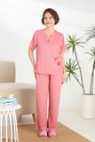  Bộ Dài in hoa Quế Lâm quần dài, tay ngắn chất vải rayon mềm mại, thoáng mát - A451242401 