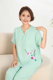  Bộ Dài in hoa Quế Lâm quần dài, tay ngắn chất vải rayon mềm mại, thoáng mát - A451242401 
