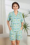  A431142502 - Bộ ngắn mặc nhà Pijama Ngắn tay rayon hoa 