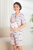  A431142502 - Bộ ngắn mặc nhà Pijama Ngắn tay rayon hoa 
