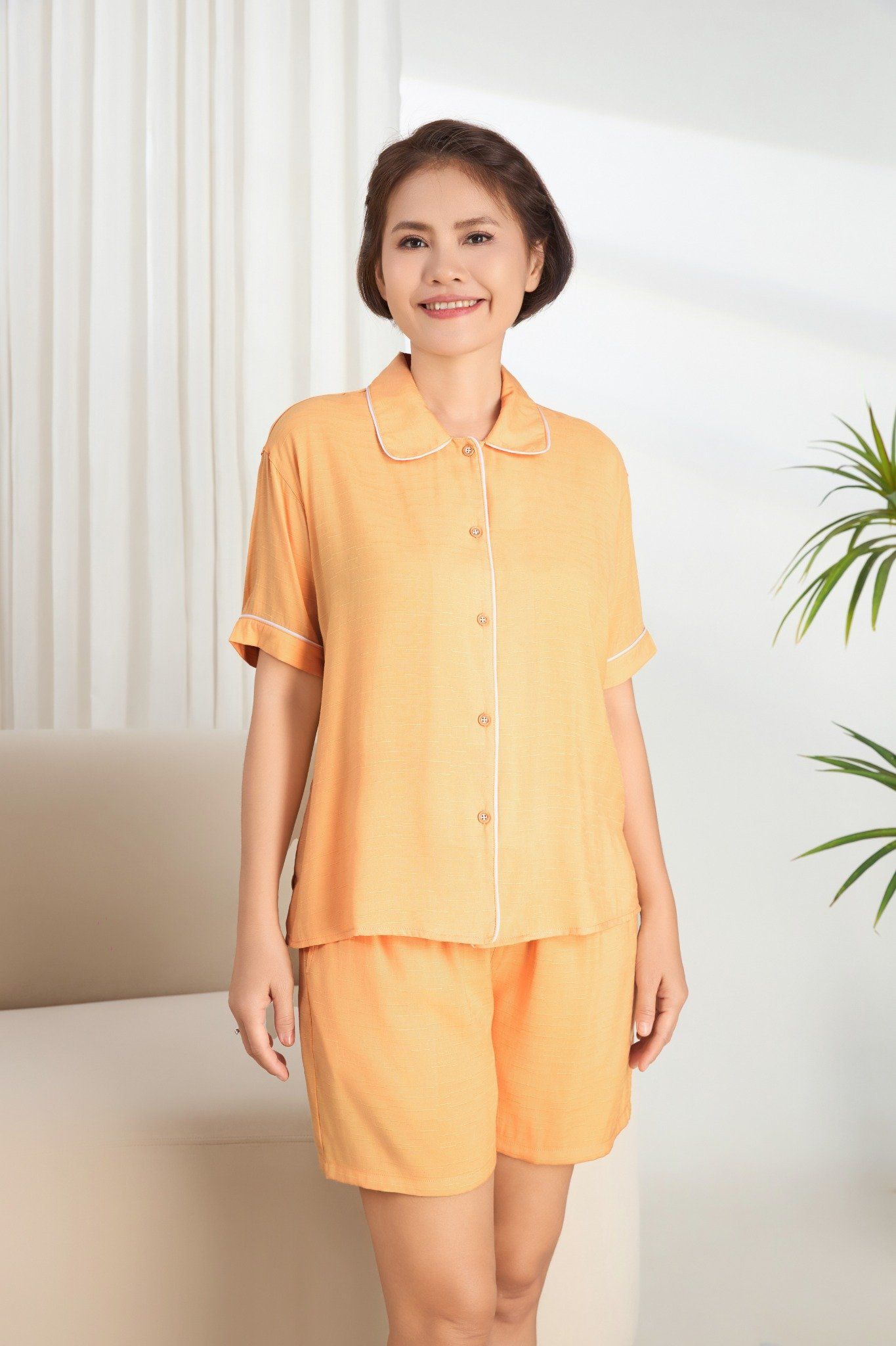  Q431532408 - Bộ ngắn mặc nhà Pijama Rayon gân 