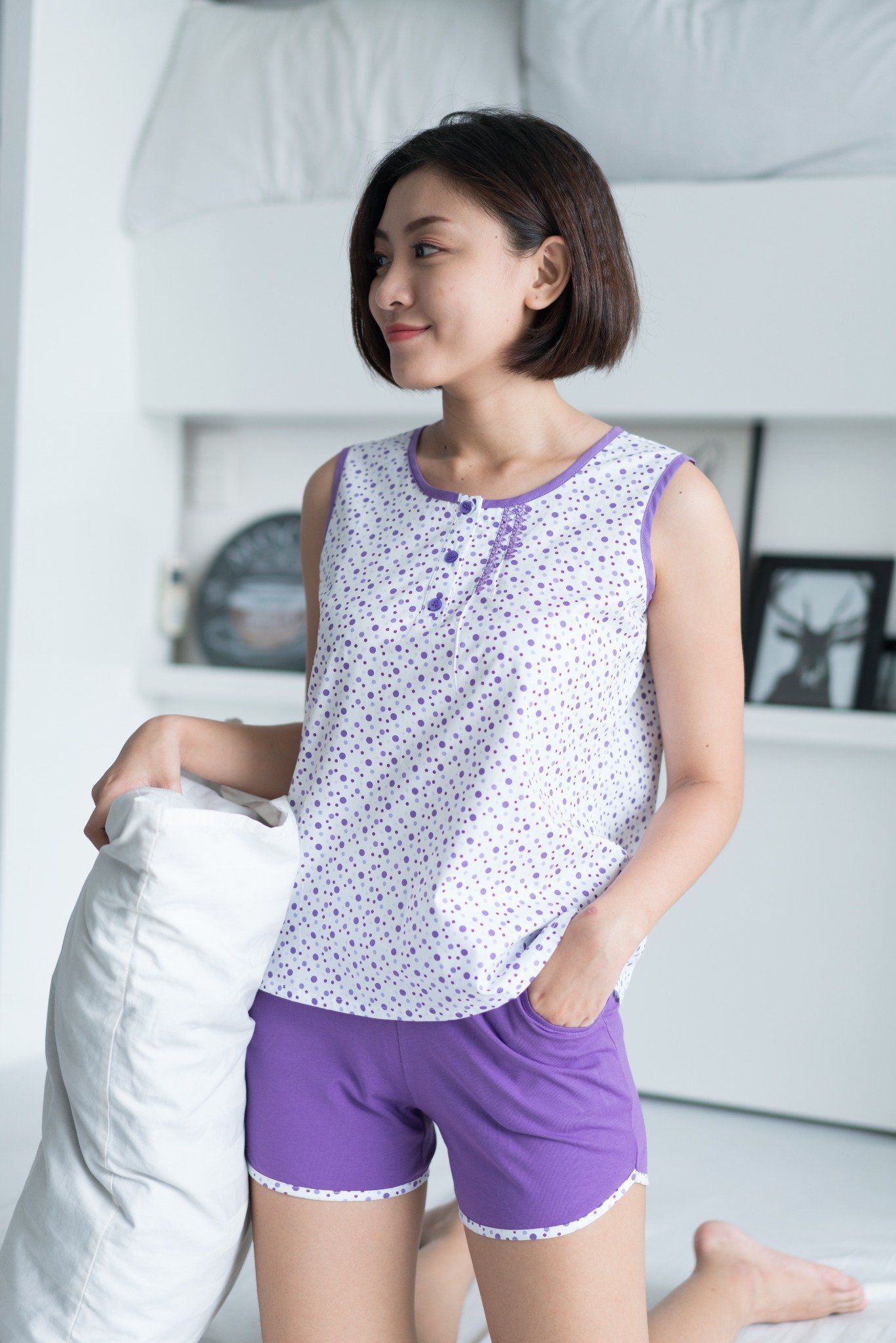  Q43618010 - Đồ bộ mặc nhà bộ ngắn THUN phối COTTON 