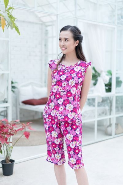 Q44118100 - Bộ lửng mặc nhà Rayon hoa