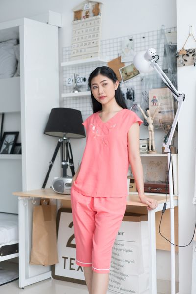 Q44128030 - Đồ bộ mặc nhà bộ lững RAYON màu thêu