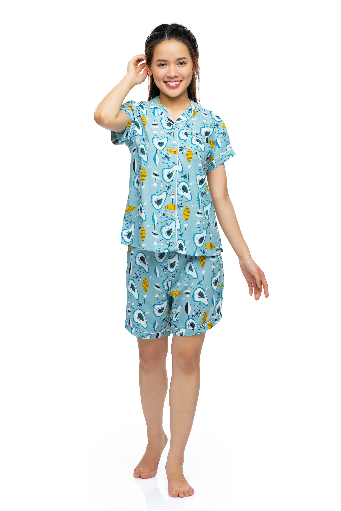  Đồ bộ Pijama quần ngắn áo ngắn tay họa tiết quả bơ - A43112302 