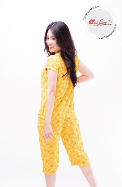 Q44112101 - Đồ bộ mặc nhà bộ lửng Rayon In Hoa