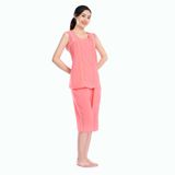  Q44128020 - Đồ Bộ Mặc Nhà Bộ Lửng RAYON Màu Thêu 