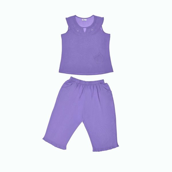 Q44128050 - Đồ Bộ Mặc Nhà Bộ Lửng Rayon Màu Thêu