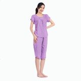  Q44219150 - Đồ bộ mặc nhà nữ mùa hè, bộ quần áo lửng thời trang Quế Lâm vải cotton in hoa mặc hè thoáng mát, nhiều sắc màu đủ size 