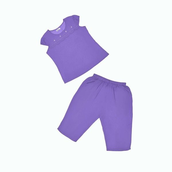 Q44128070Đồ -  Bộ Mặc Nhà Bộ Lửng Rayon Màu Thêu