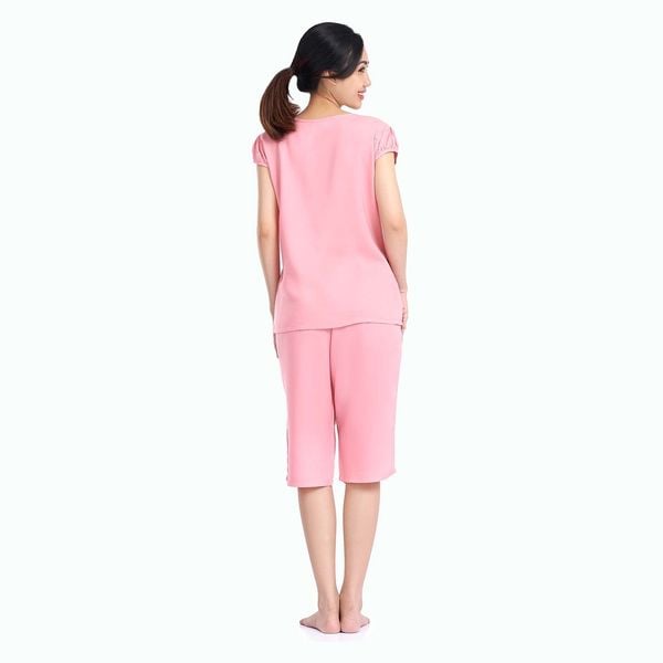 Q44128070Đồ -  Bộ Mặc Nhà Bộ Lửng Rayon Màu Thêu