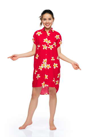 A47118050 - Đầm mặc nhà TOLE (LANH) cài nút  họa tiết đơn giản