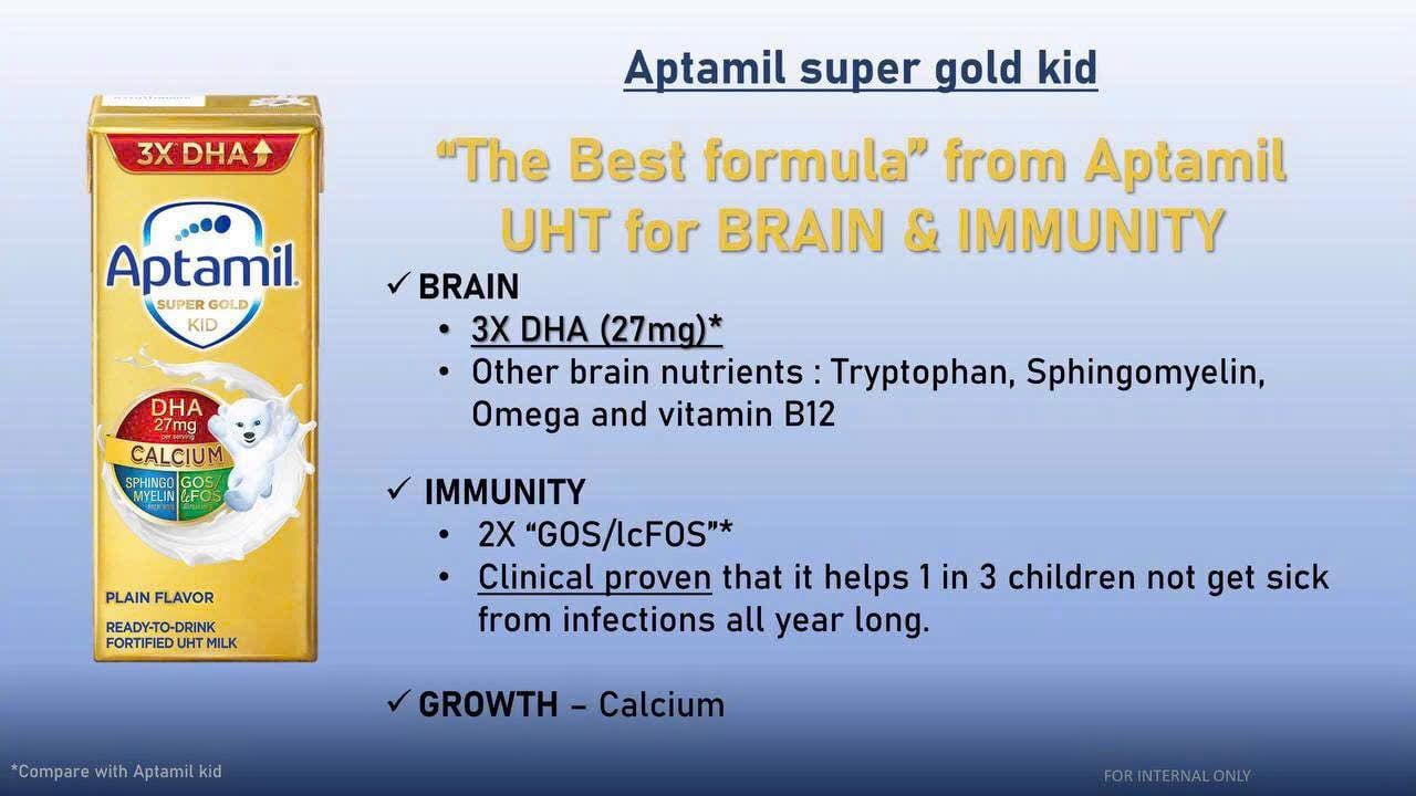 Sữa Nước Aptamil Super Gold Kid 180ml / Thùng 27 Hộp - Sữa Công Thức Dinh Dưỡng Pha Sẵn