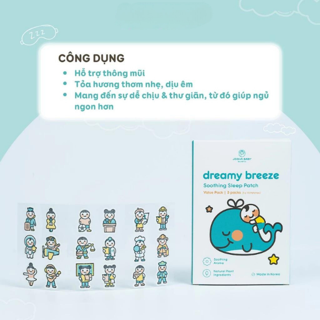 Miếng Dán Ngủ Ngon Dreamy Breeze Joona Baby - Hộp 54pcs
