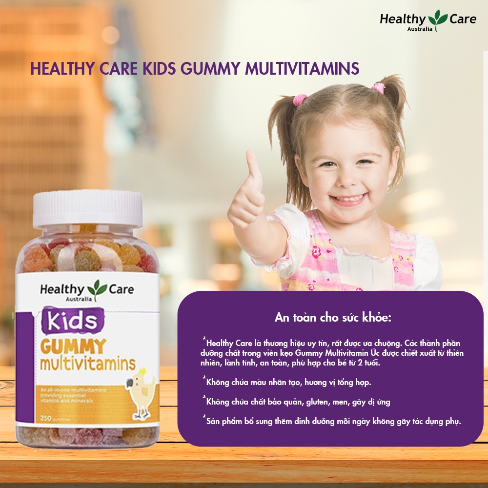 Vitamin Tổng Hợp Cho Bé Healthy Care Gummy Multivitamins 250 Viên