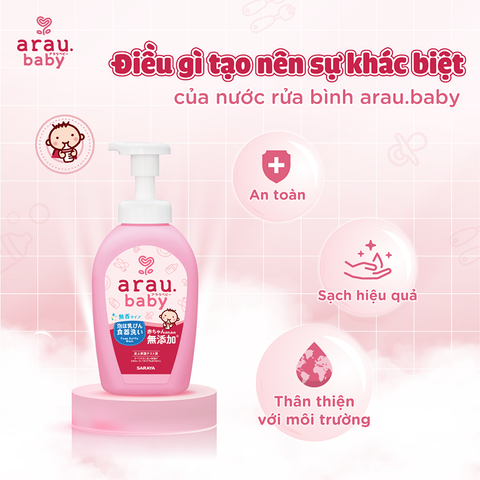 Nước Rửa Bình Thảo Mộc Arau Baby Nhật Bản Chai 500ml / Túi 450ml