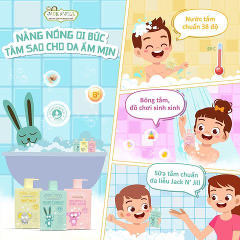 Sữa Tắm Gội Jack N' Jill 300ml Cho Bé Từ Sơ Sinh Chiết Xuất Thiên Nhiên Dịu Nhẹ Dưỡng Ẩm Ngừa Hăm Tã