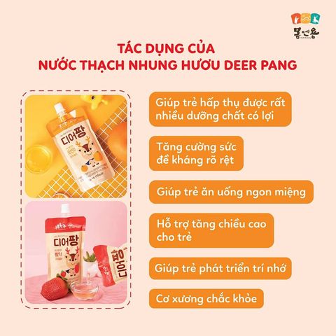 Nước Thạch Gạc Nhung Hươu Non Deer Pang Nội Địa Hàn 1Y+ - Túi 120g
