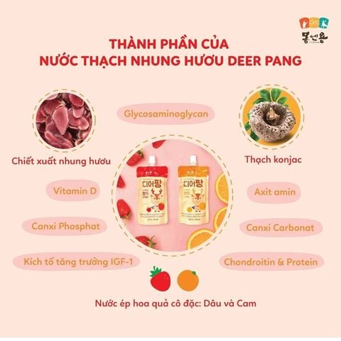 Nước Thạch Gạc Nhung Hươu Non Deer Pang Nội Địa Hàn 1Y+ - Túi 120g