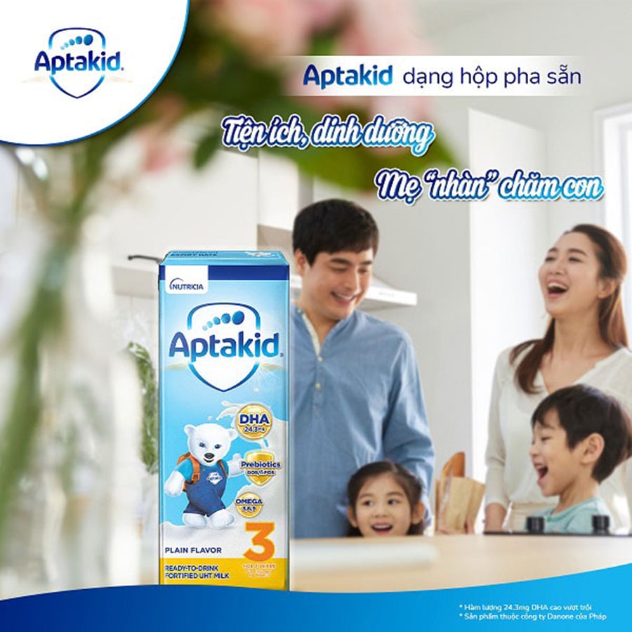 Sữa Nước Aptamil Kid 180ml / Thùng 27 Hộp - Sữa Công Thức Dinh Dưỡng Pha Sẵn