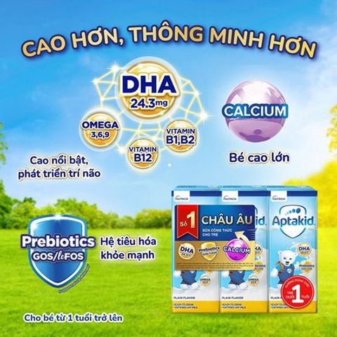 Sữa Nước Aptamil Kid 180ml / Thùng 27 Hộp - Sữa Công Thức Dinh Dưỡng Pha Sẵn