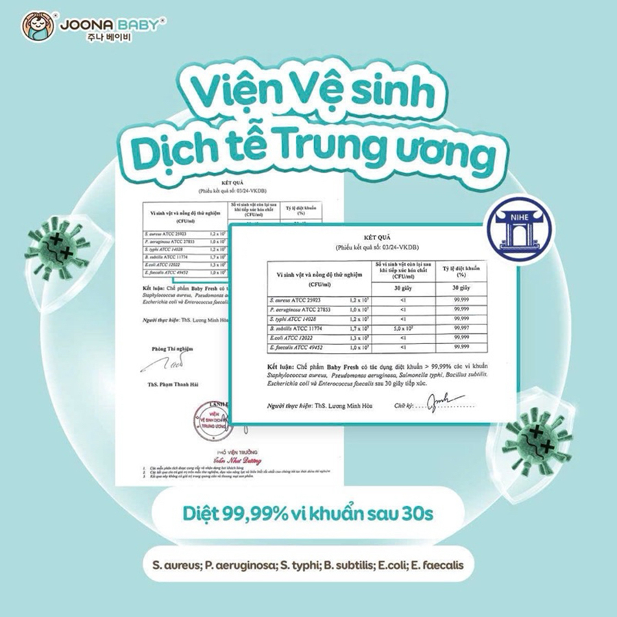Xịt Khuẩn Khử Mùi Baby Fresh Joona Baby 300ml, 60ml