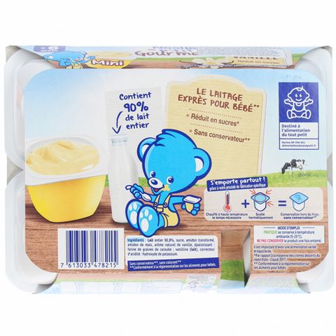 Váng Sữa Nestle Pháp Ăn Dặm 6M+ Vị Vani - Lốc 4 Hộp x 100g