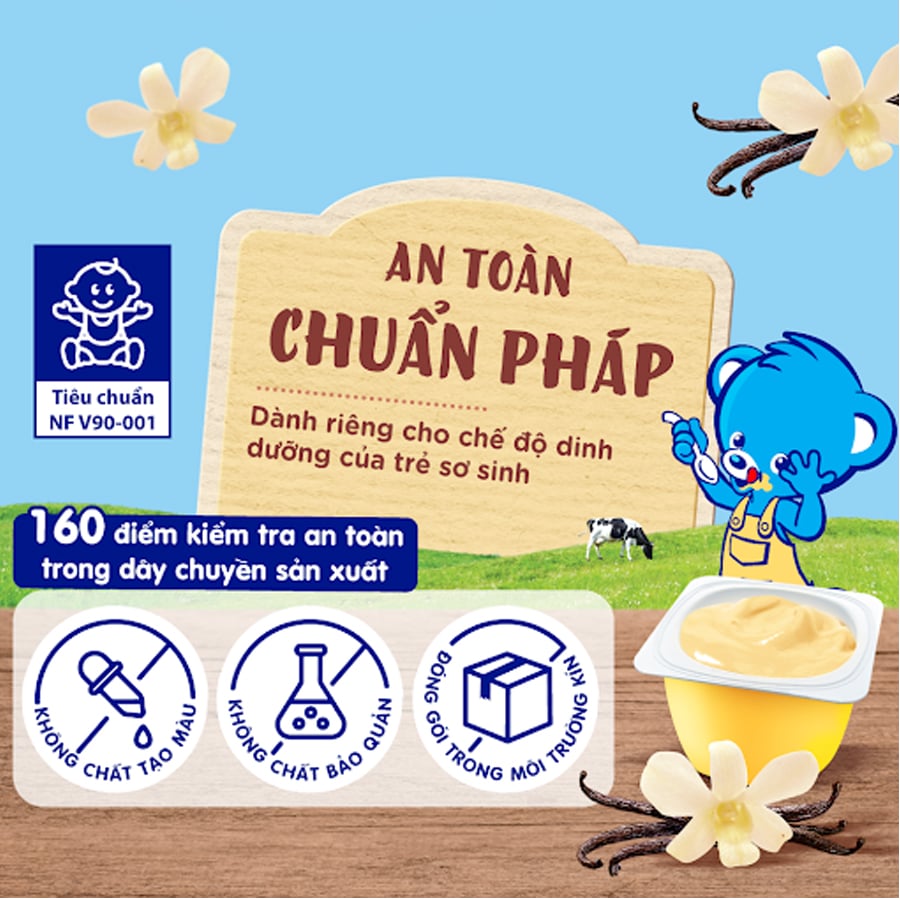 Váng Sữa Nestle Pháp Ăn Dặm 6M+ Vị Vani - Lốc 4 Hộp x 100g