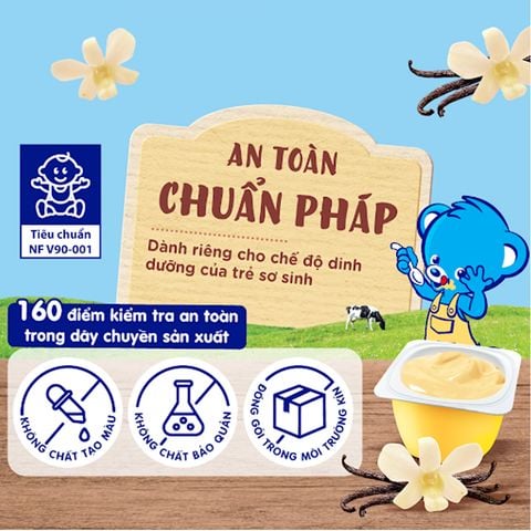 Váng Sữa Nestle Pháp Ăn Dặm 6M+ Vị Vani - Lốc 4 Hộp x 100g