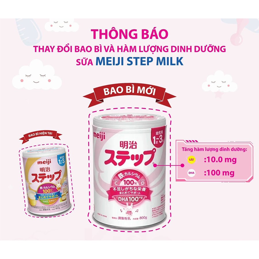 Sữa Công Thức Meiji Lon, Thanh Số 0 (0-1) & Số 9 (1-3) Nội Địa Nhật Hộp 800g