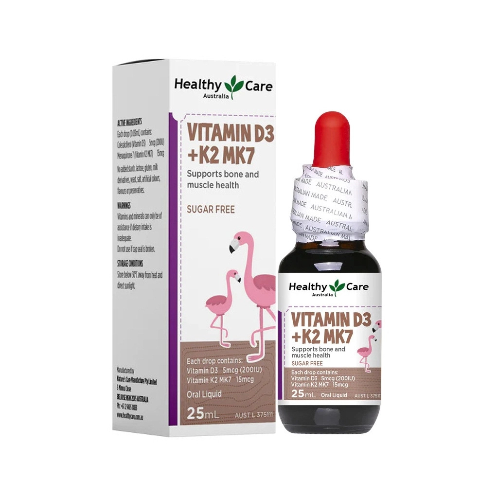 Vitamin D3 + K2 MK27 Healthy Care Úc 25ml Thực Phẩm Bổ Sung Chăm Sóc Sức Khoẻ Bé