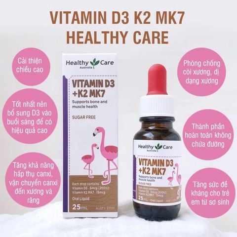 Vitamin D3 + K2 MK27 Healthy Care Úc 25ml Thực Phẩm Bổ Sung Chăm Sóc Sức Khoẻ Bé