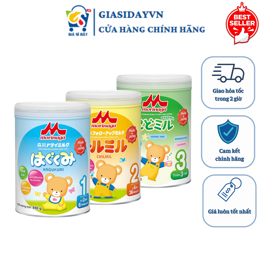 Sữa Morinaga NHẬP KHẨU Nhật Số 1, 2, 3 850g, 320g - Sữa Bột Công Thức