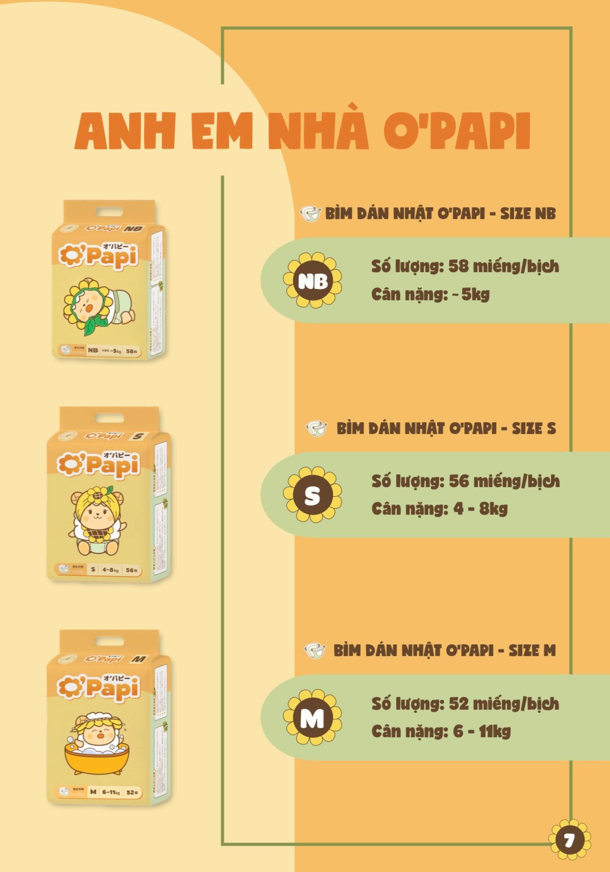 Bỉm Tã Opapi O'Papi Nội Địa Nhật Dán/Quần NB58/S56/M52/M48/L46/XL42/XXL38