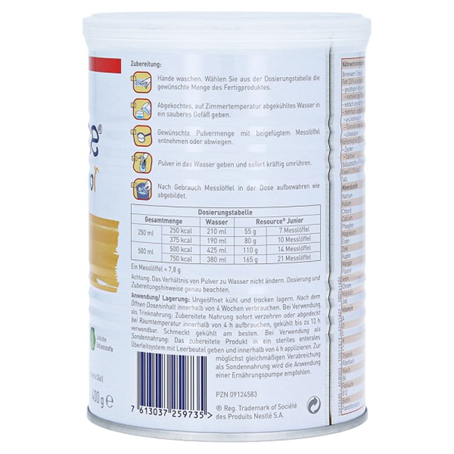 Sữa Béo Tăng Cân Đức Nestle Resource Junior 400g - Sữa Bột Công Thức