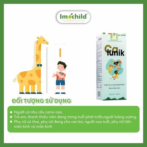 Siro Canxi Sinh Học Imochild Calunik 125ml Tăng Chiều Cao, Giúp Xương Răng Chắc Khoẻ