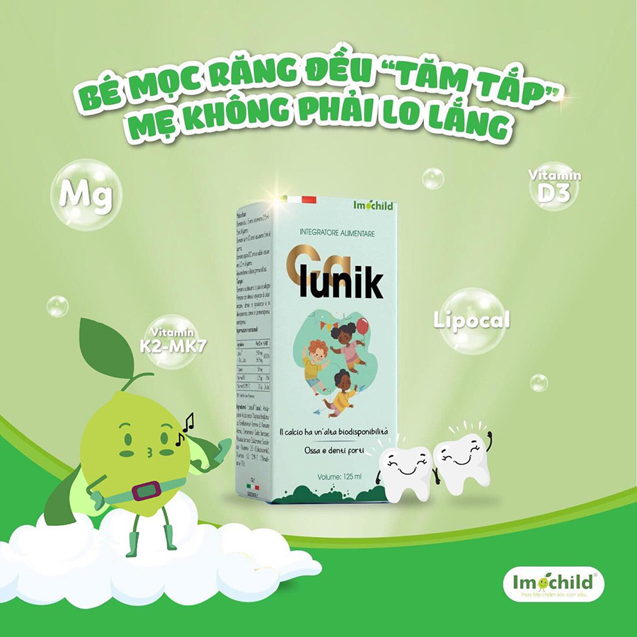 Siro Canxi Sinh Học Imochild Calunik 125ml Tăng Chiều Cao, Giúp Xương Răng Chắc Khoẻ