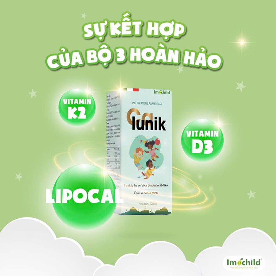 Siro Canxi Sinh Học Imochild Calunik 125ml Tăng Chiều Cao, Giúp Xương Răng Chắc Khoẻ