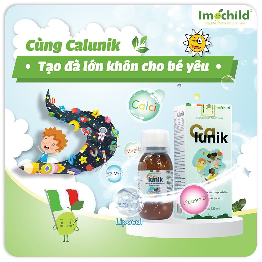 Siro Canxi Sinh Học Imochild Calunik 125ml Tăng Chiều Cao, Giúp Xương Răng Chắc Khoẻ