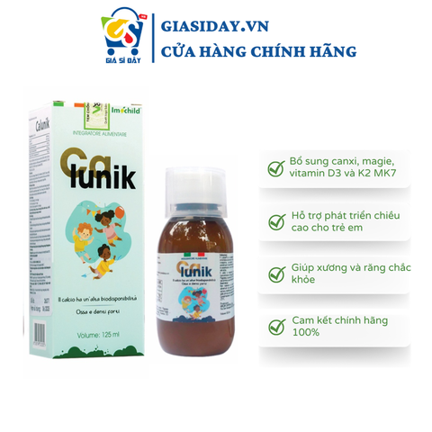 Siro Canxi Sinh Học Imochild Calunik 125ml Tăng Chiều Cao, Giúp Xương Răng Chắc Khoẻ
