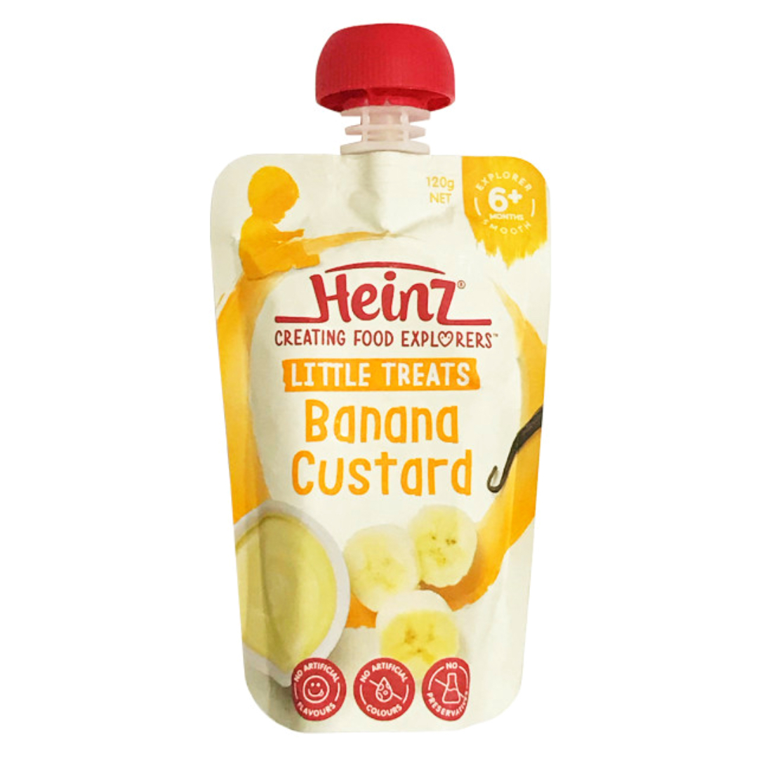 Váng Sữa / Trái Cây Nghiền Heinz Úc Cho Bé Ăn Dặm 6-8m+ Túi 120g