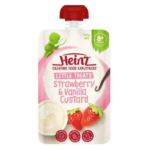 Váng Sữa / Trái Cây Nghiền Heinz Úc Cho Bé Ăn Dặm 6-8m+ Túi 120g