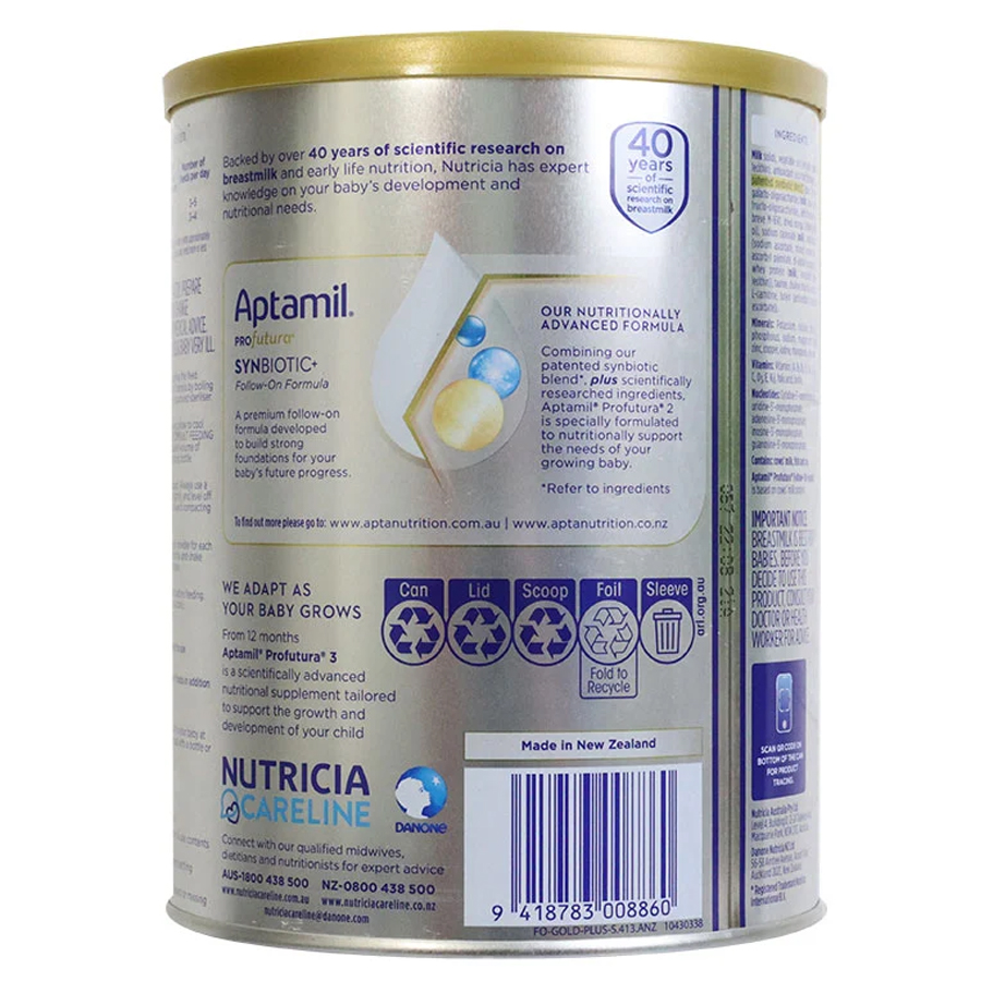 Sữa Công Thức Aptamil Profutura Úc Synbiotic 900g | Số 1,2,3,4